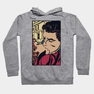 Comic Couple Smooches Hoodie